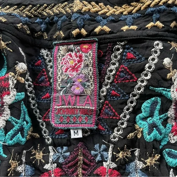 Johnny Was Black Embroidered Jacket - Picture 3 of 6